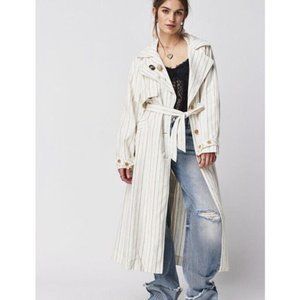 Free People x We The Free Melia Mac Linen Duster Trench Coat NWOT